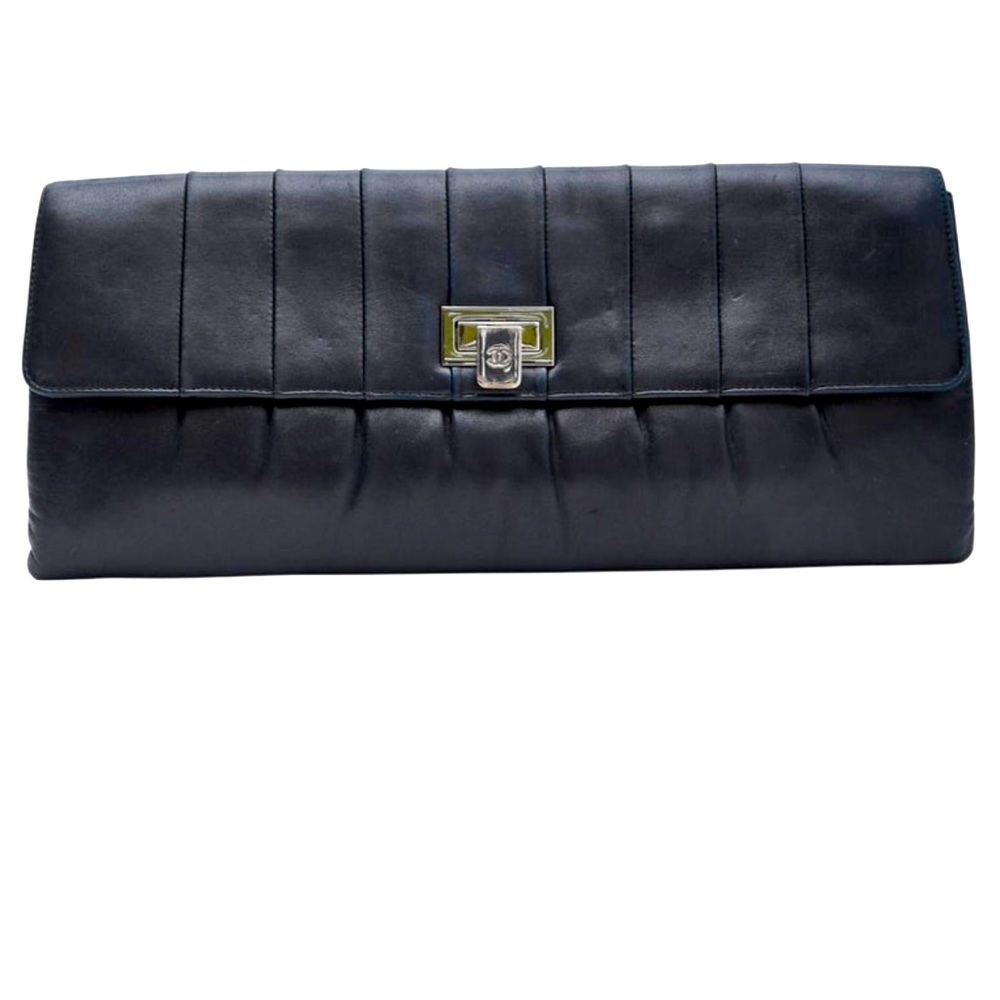 Chanel Black Lambskin Clutch